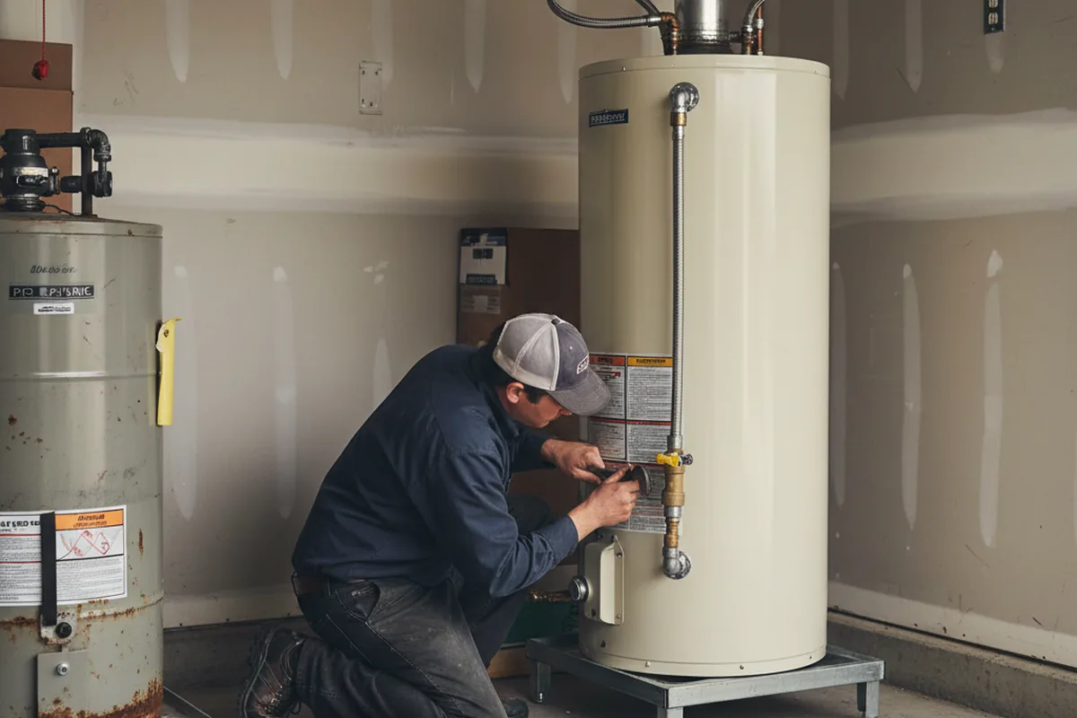 Water heater and shutoff valve replacement in La Fayette